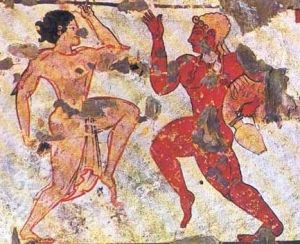"Ritual Dance", 6th Century B.C. Etruscan, female on left, male on right