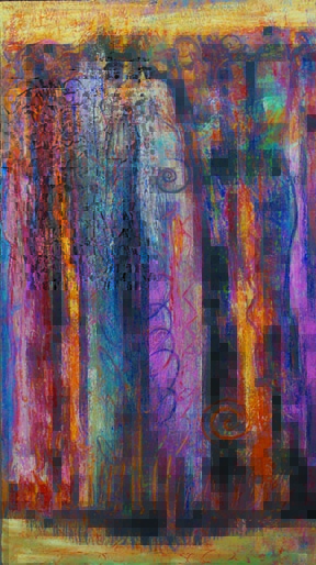 Ancestral Gathering I, oil on canvas by artist Judith Shaw. "Our ancestors gather in another dimension offering protection and guidance."