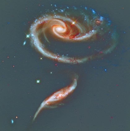 Hubble Space Telescope Image found at universetoday.com. Click through for more on this "cosmic waltz between two galaxies.".